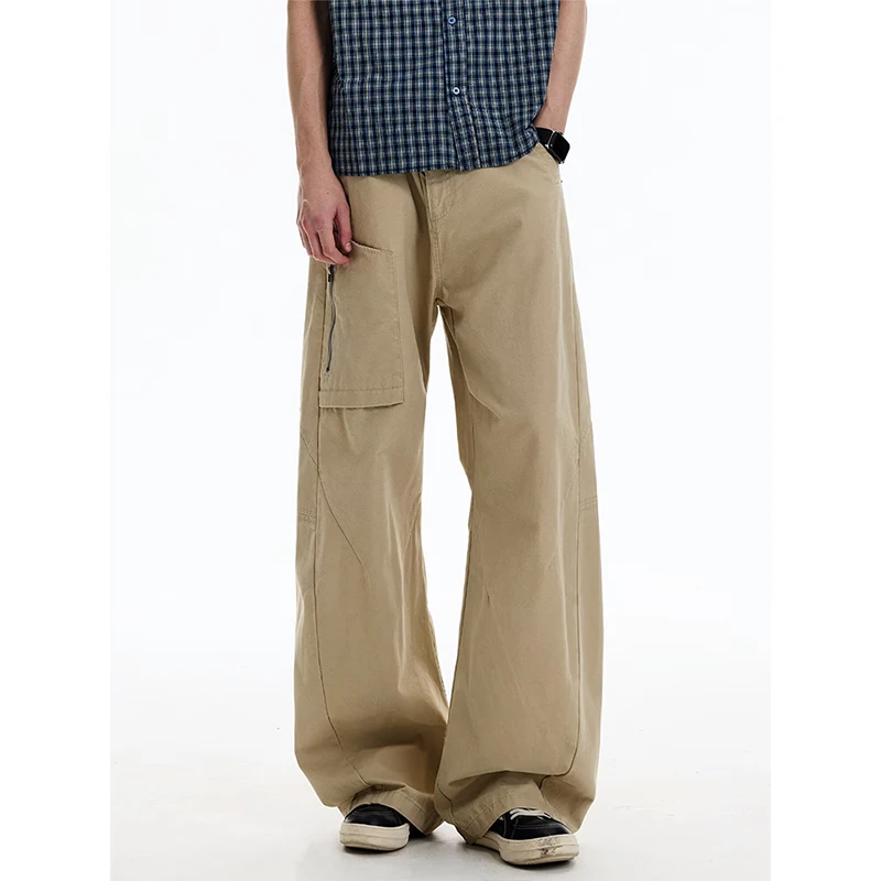 American Retro Work Pants Loose Casual Straight Leg Banana Long Trousers Men's Comfortable Breathable Cotton Youth Fashion