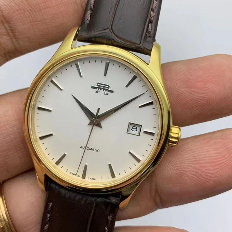 ساعة ميكانيكية أوتوماتيكية كبيرة للرجال ، مقاوم للماء الياقوت ، الفولاذ المقاوم للصدأ ، والأزياء خمر ، الكلاسيكية ثلاثة اليد ، 39 مللي متر