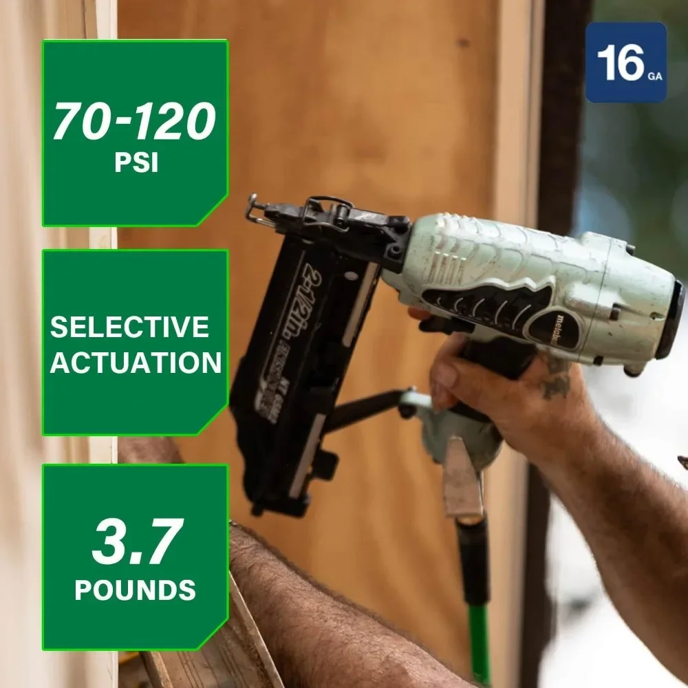 Pro-Preferred Pneumatic Finish Nailer with Air Duster – Ideal for Molding, Chair Rail & Cabinetry