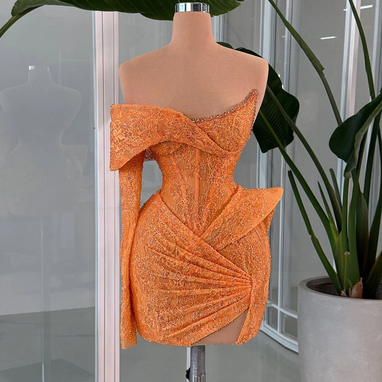 Sexy Mini Skirt Cocktail Dresses Dubai Beaded Short Party Prom Gowns For Women Tea Length Dress Customized