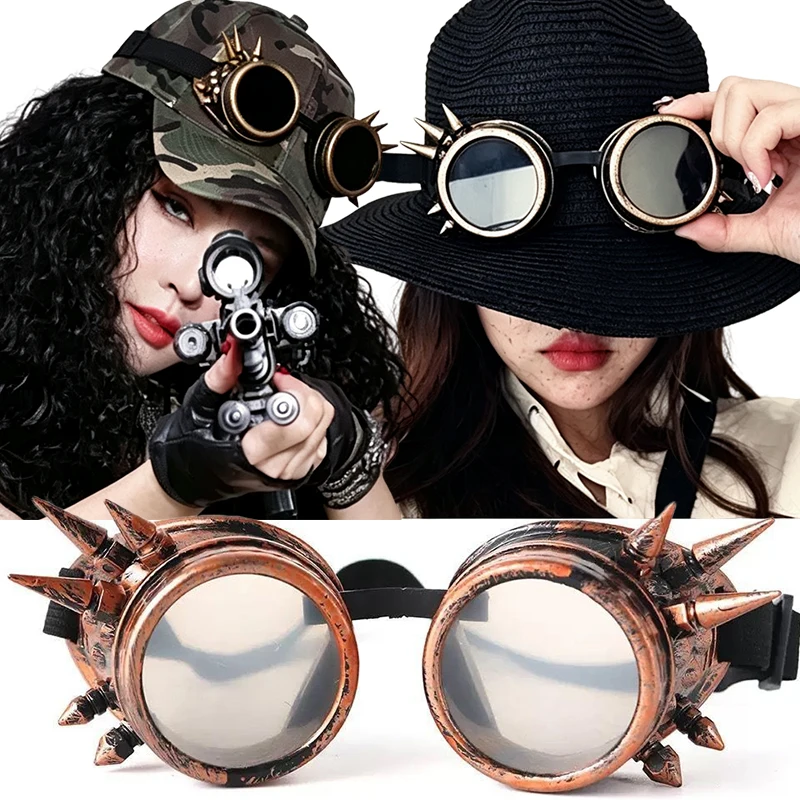 Steampunk Retro Vintage Punk Goggles Fashion Sunglasses Welding Eyewear Halloween Cosplay Role‑Play Decor Accessories