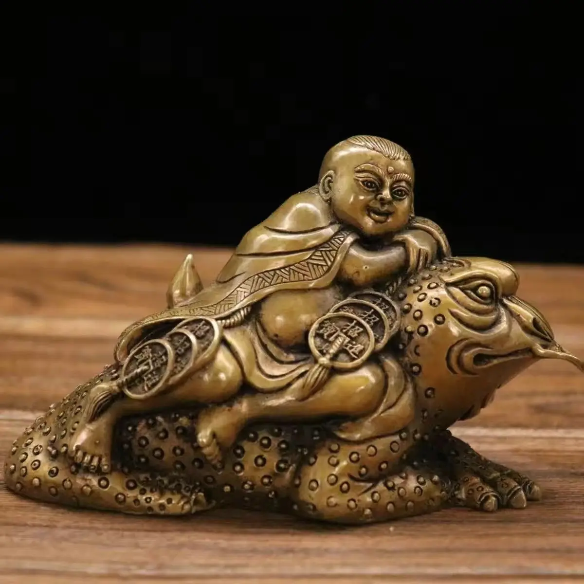 Liu Hai and the Three-Legged Golden Toad Statue Sculpture Figurines Home Garden Decoration Statues For House