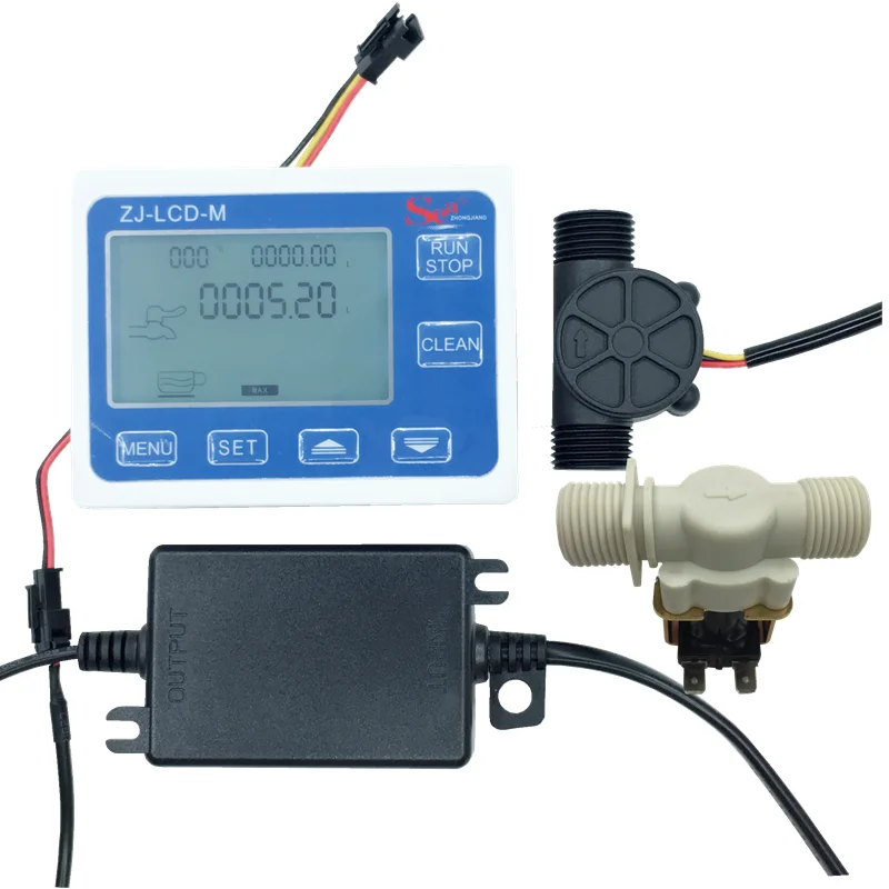 ZJ-LCD-M متر 1/2 "مستشعر التدفق للتحكم في قياس سائل الماء الكمي