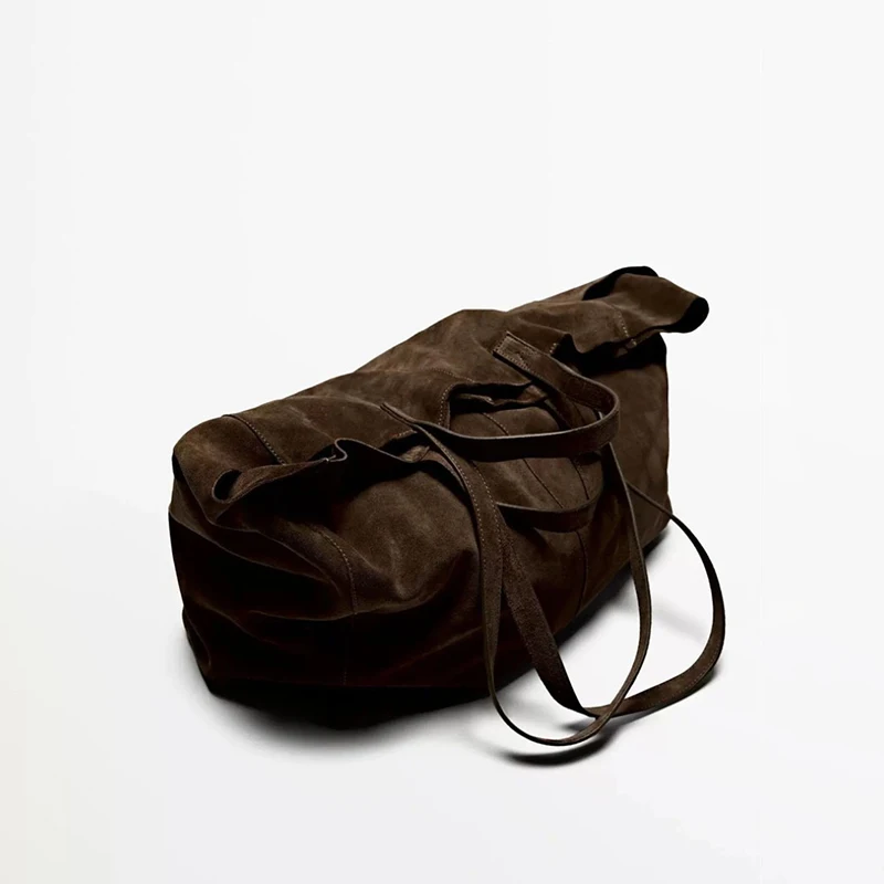 Premium Genuine Leather Tote Bag Women's Vintage Luxury Large Capacity Shoulder Bag Top Handle Soft Handbag For Commute Shopping