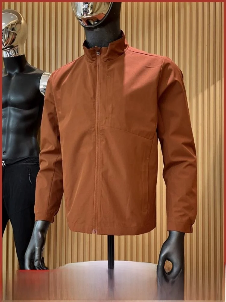 

Men's Lightweight Waterproof Wear-Resistant Breathable ell Jaet Autumn Outdoor Casual Hiking Stand Collar Thin Outerwear