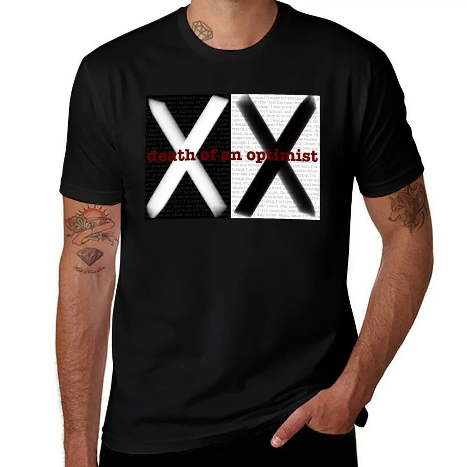 T-shirt « Death of an optimist » grande taille, t-shirt décontracté