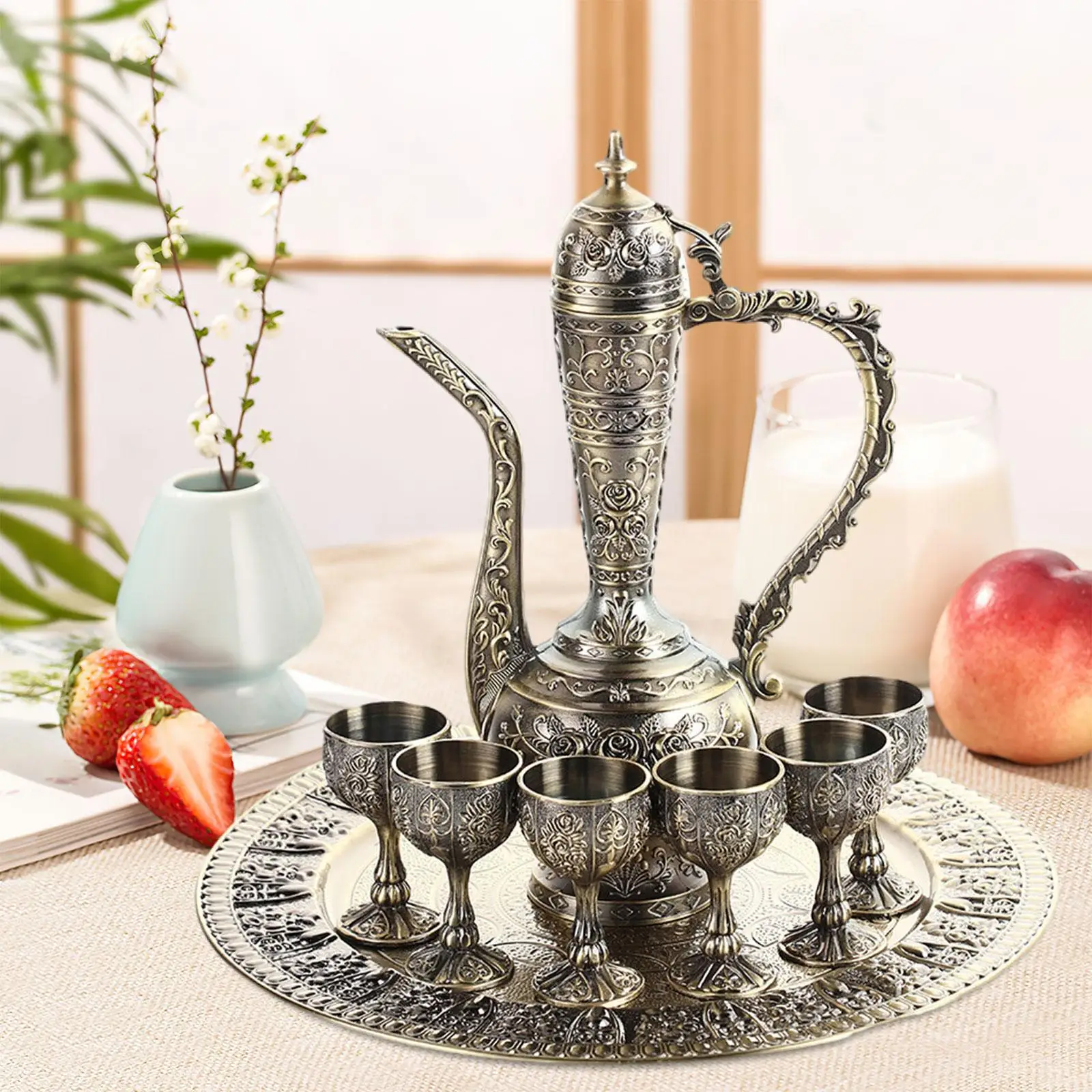 

European Turkish Coffee Pot Set Serving Set for Wedding Bedroom Dining Room