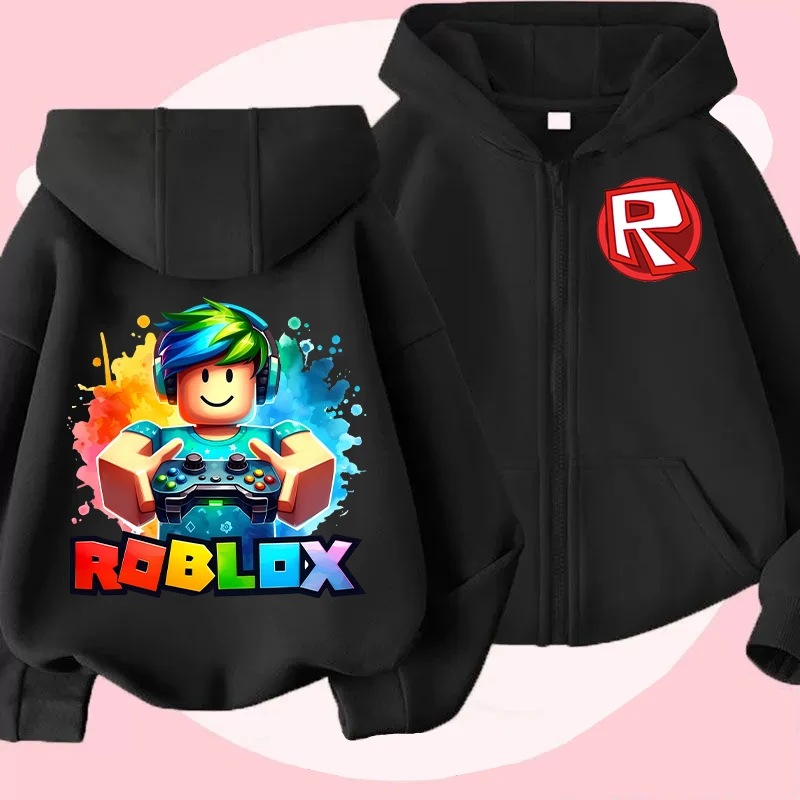 جديد Roblox الأطفال هوديس معطف الكرتون لعبة الشكل هوديي مطبوعة عارضات مقنعين البلوز الخريف الشتاء الاطفال الصبي الملابس