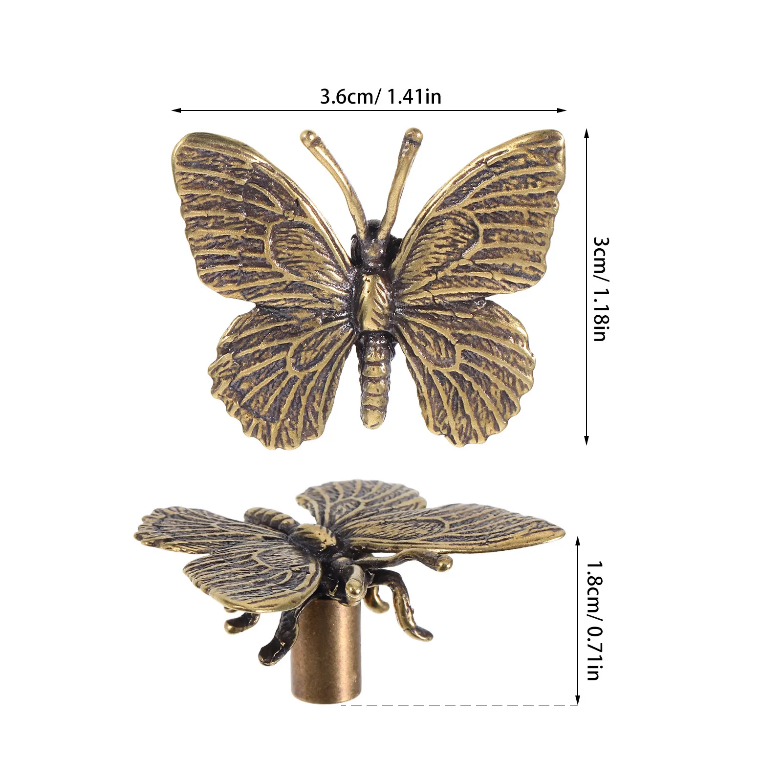 Butterfly Brass Cabinet Handles Vintage Decorative Drawer Pulls Wardrobe Kitchen Dresser Closet Furniture Hardware Easy