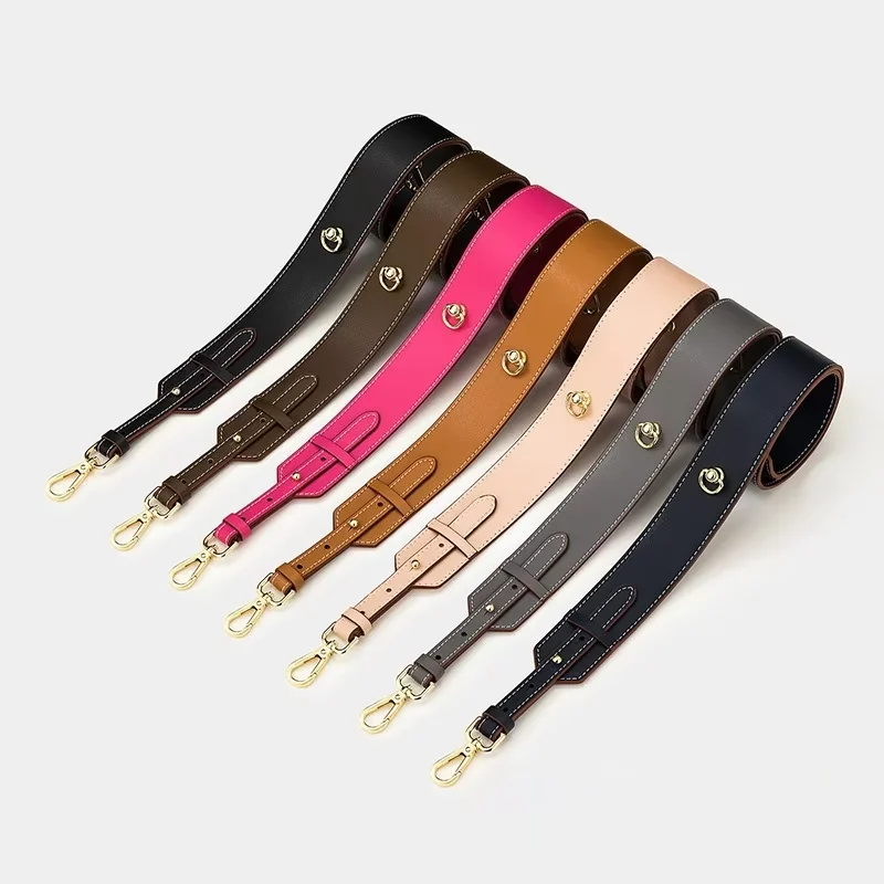High-quality Wide Bag Cross Pattern Adjustable Shoulder Cross-body Leather Shoulder Strap Handbag Accessories
