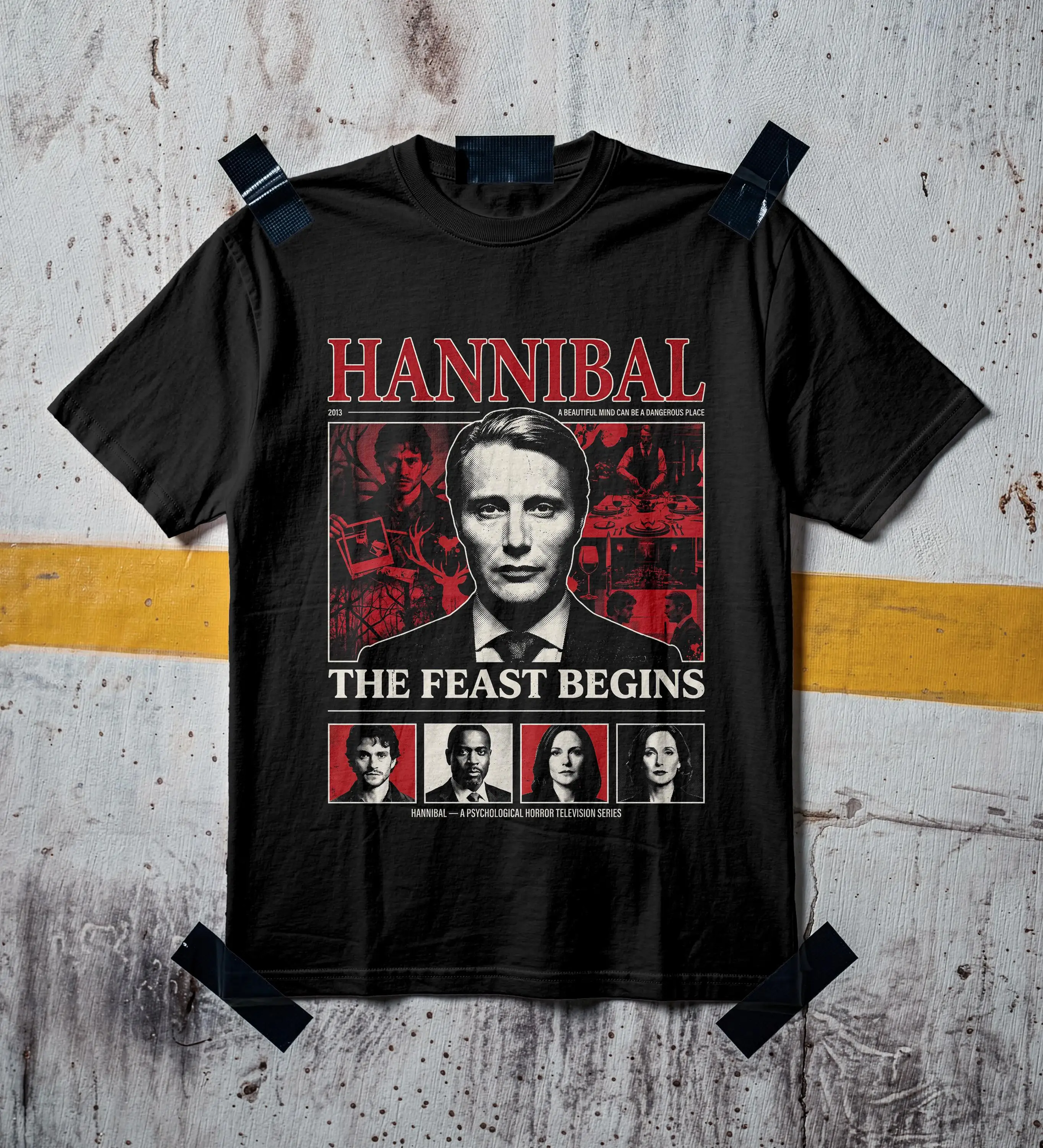 Hannibal 2013 Shirt, Mads Mikkelsen TV Series Tee, Psychological Horror Graphic,  1717