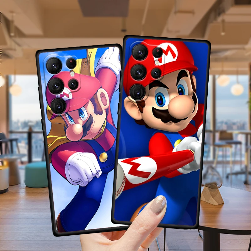 M-Marios Cartoon Magic Super For Samsung Galaxy S24 S23 S22 S21 S20 FE S10 S10E Plus Ultra Pro Lite 5G Black Soft Phone Case