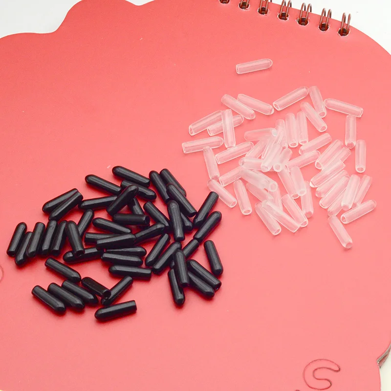 200PCS Inner 2.5mm 3.5mm 4.5mm 7mm Black Clear Rubber Tips for The End of Headbands to Protect from Hurt