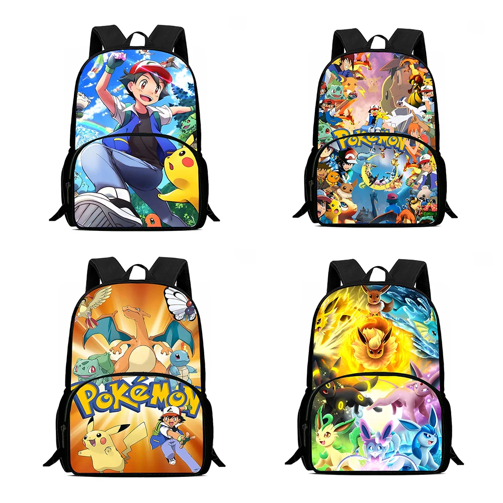 Mochilas Pikachus Anime fofas para meninos e meninas, mochilas escolares, grande capacidade, acampamento, mochila durável, presente de aniversário para estudantes, criança