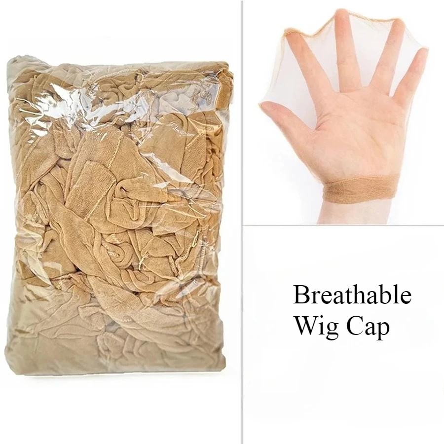 Wholesale HD Wig Caps High Quality Transparent HD Hair Nets Weave Nylon Stretchy Lace Front Wig Cap for Women Men Light Brown