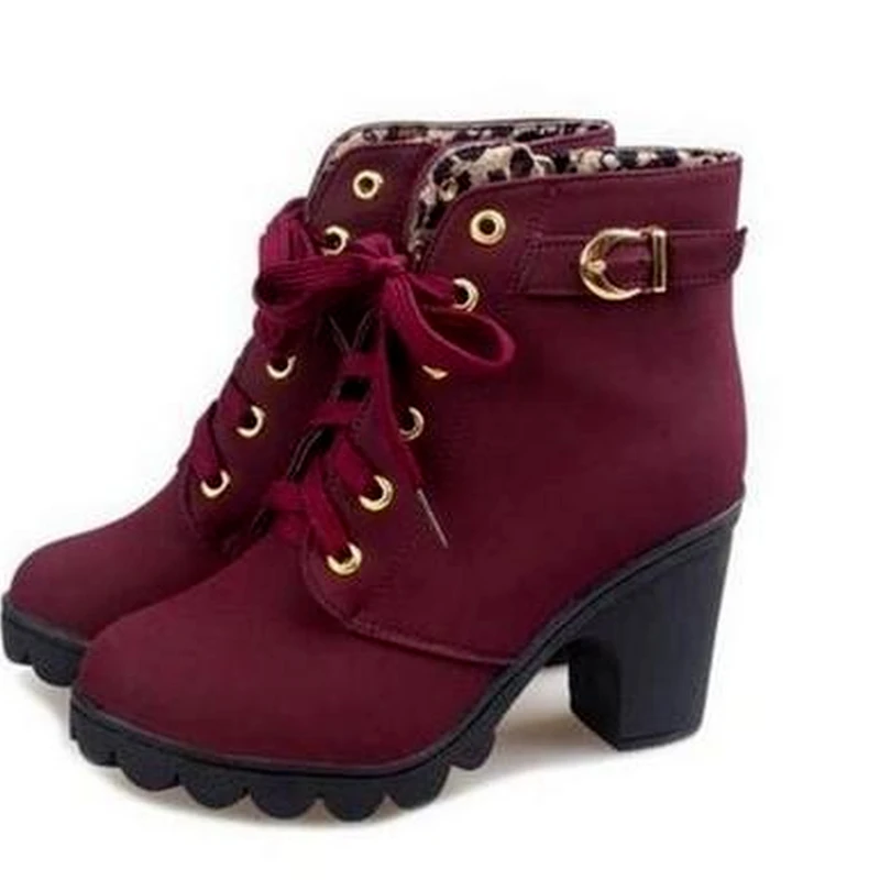 New Women autumn Winter Snow Boots Thick bottom short  Boots Women\'s Shoe high-heeled shoes +AA