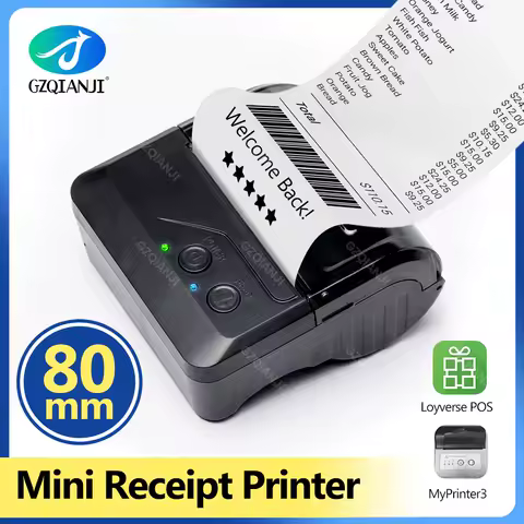 80mm Mini Thermal Printer Portable Handheld POS Bluetooth Bill 3" Receipt Machine Loyverse for Android PC Business Home Store
