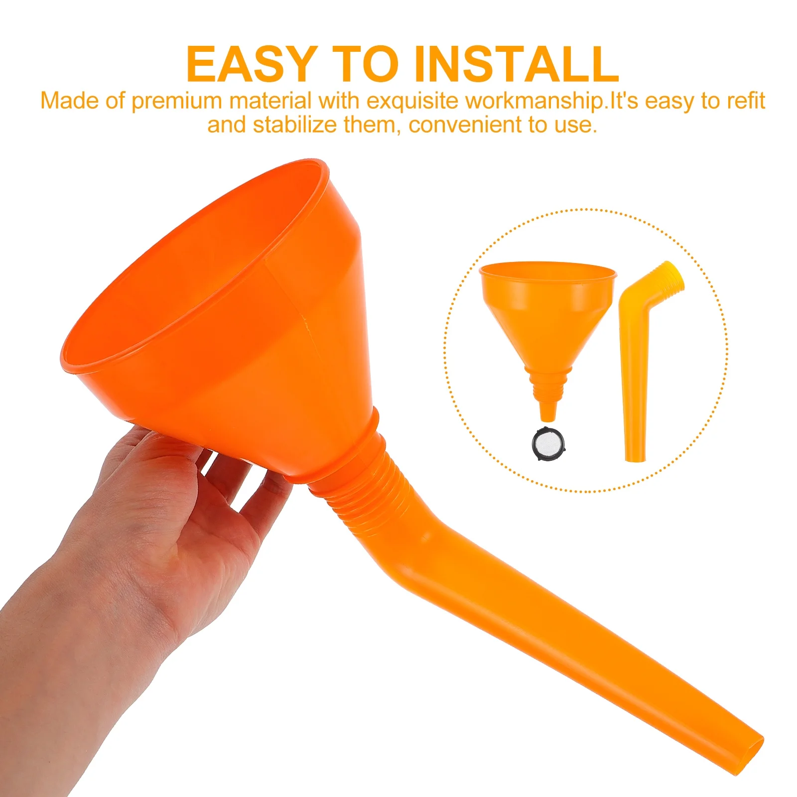 

4Pcs Plastic Fueling Funnel Durable Smooth Seamless Design Wide Mouth Engine Oil Vehicle Automotive