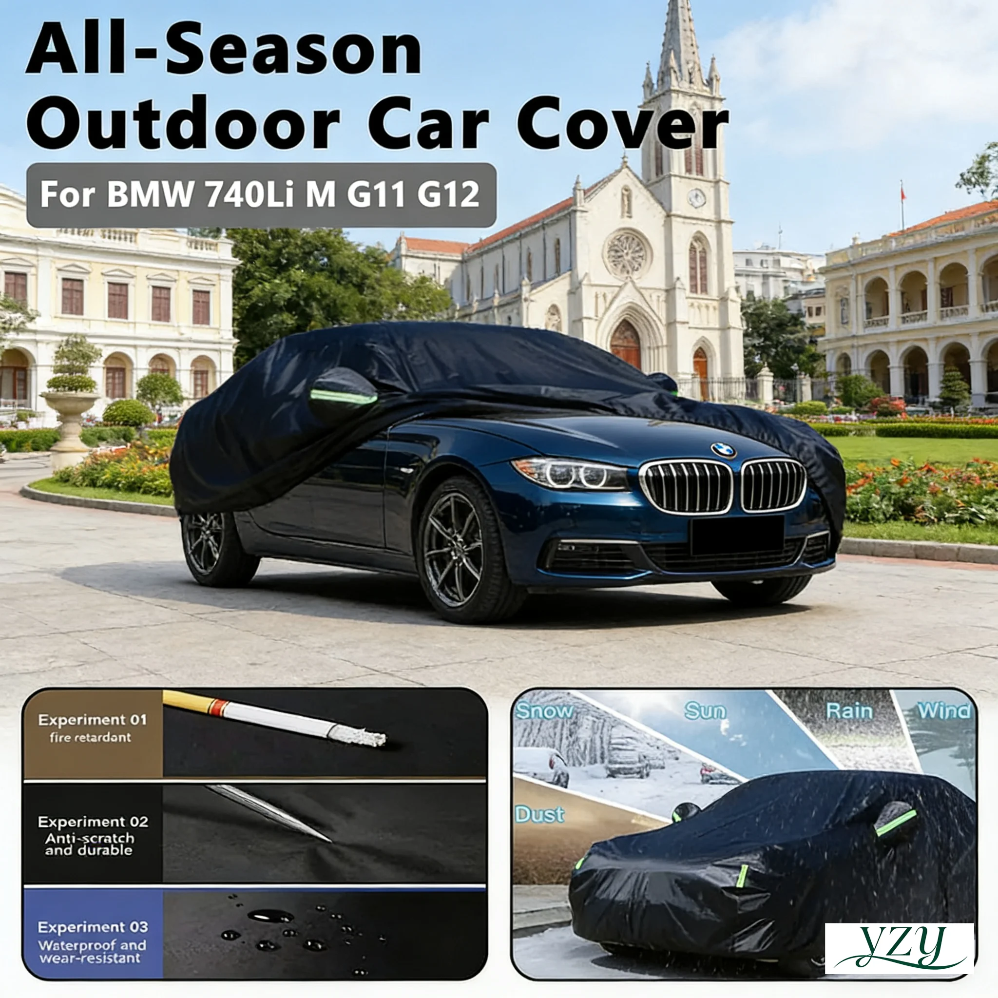 

For BMW 740Li M G12 G11 Outdoor Protection Full Car Covers Snow Cover Sunshade Waterproof Dustproof Exterior car cover winter
