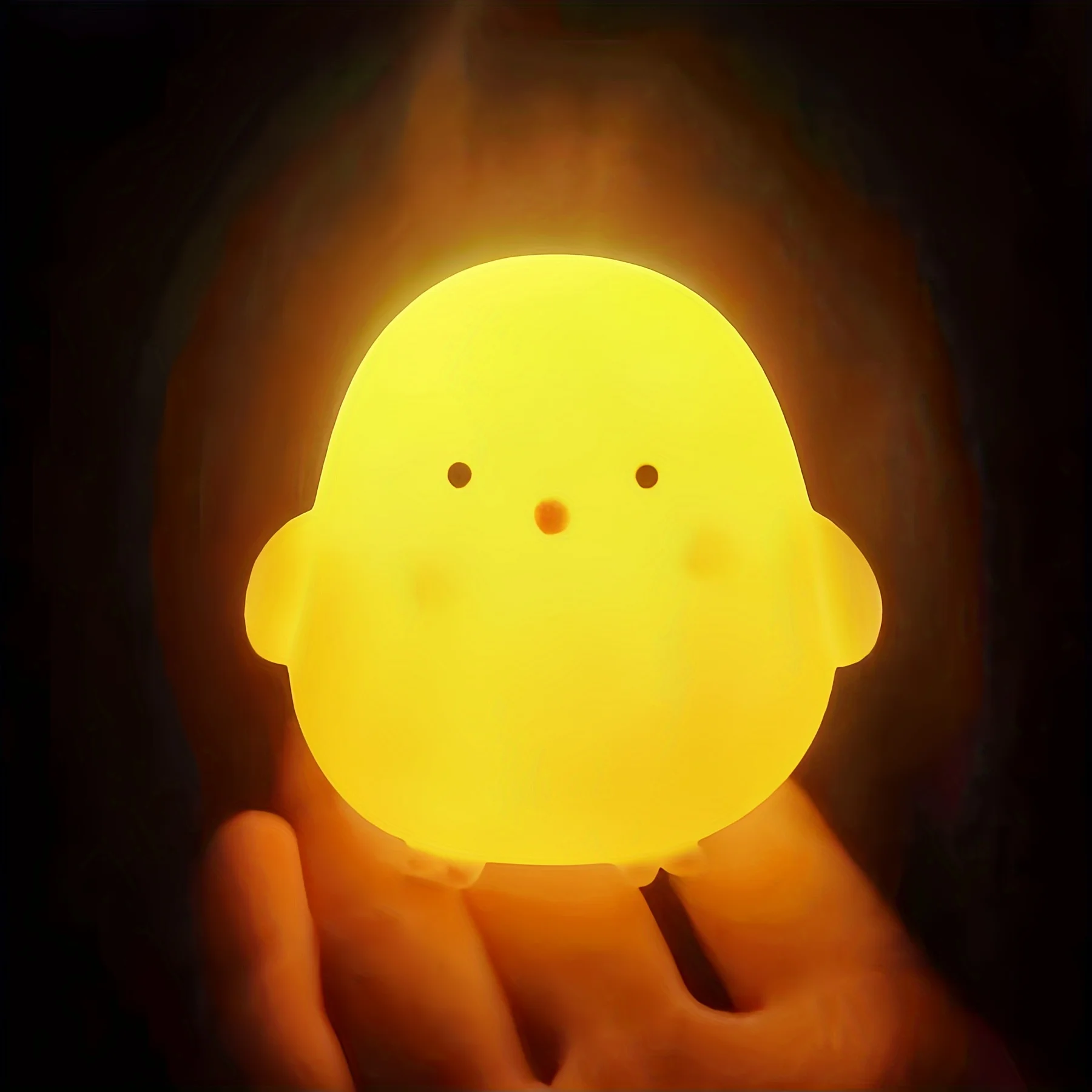 1pc Creative Cartoon Chicken Night Light, Bedside Bedroom Led Night LightBattery Version Charging Night  light