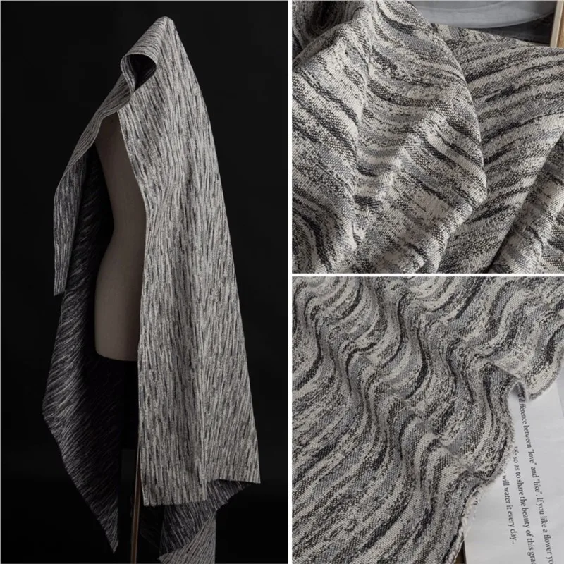 Thickened vintage-style jacquard polyester-cotton fabric for outerwear suit pants and clothing designer's