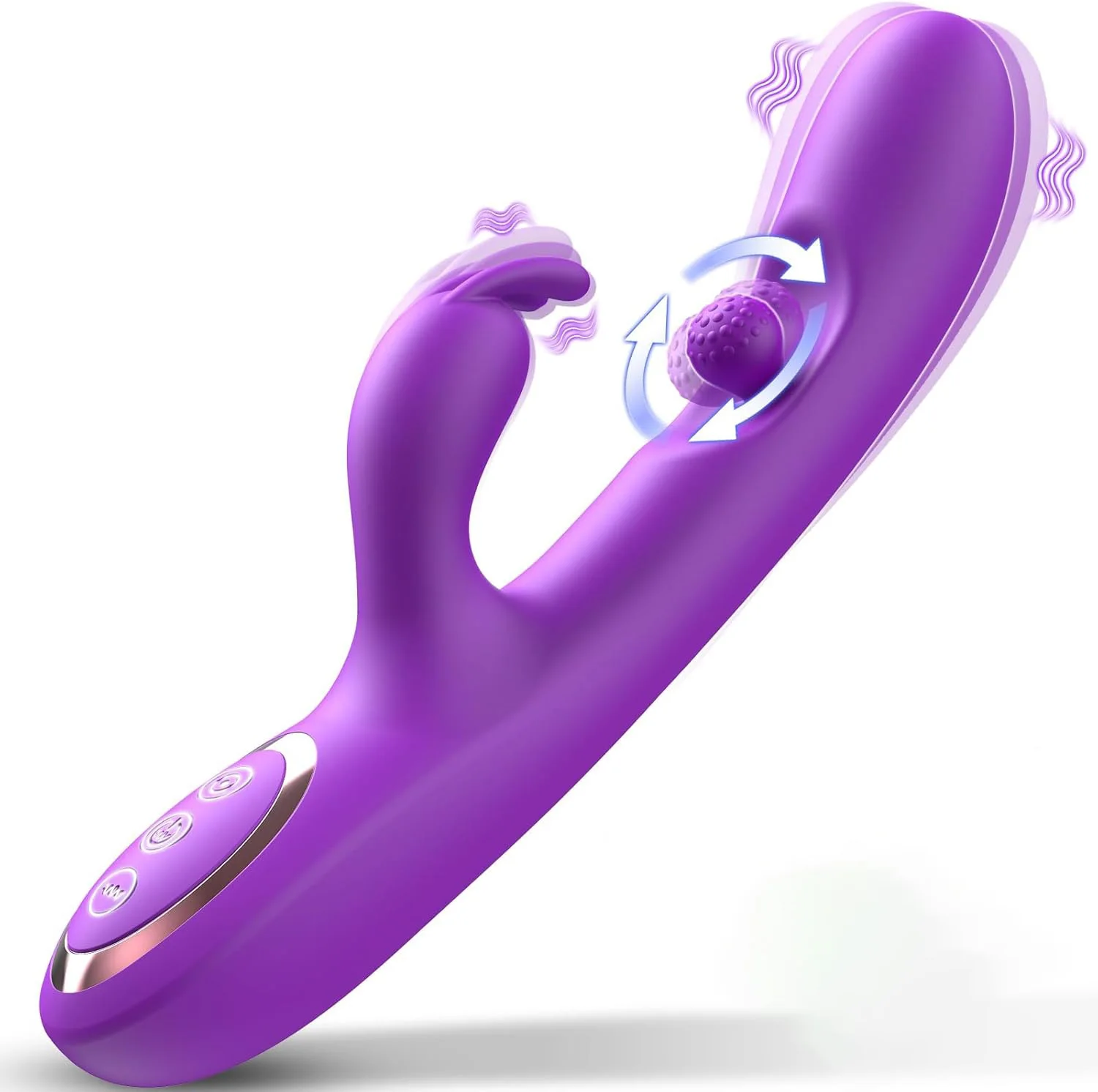 G Spot Dildo Vibrator 3 in 1 360 Rotation Powerful Clitoral Stimulator Soft Silicone Adults Product Sex Toy for Women Couple