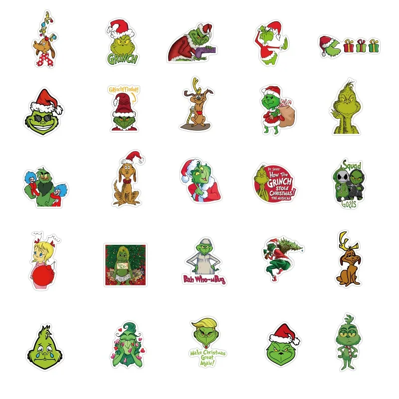 50 pz pumpish the Grinch Anime Sticker valigia Water Cup cancelleria cellulare auto Scooter Laptop frigorifero decorazione Sticker