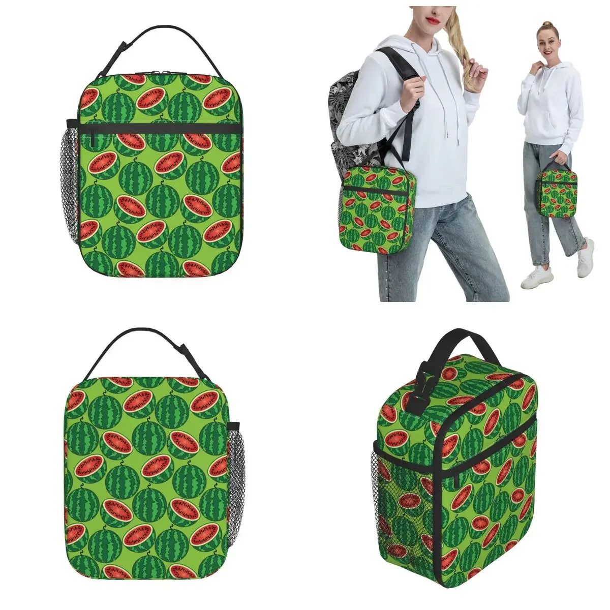 Bright Watermelon Accessories Insulated Lunch Bag School Food Box Portable Unique Design Cooler Thermal Bento Box