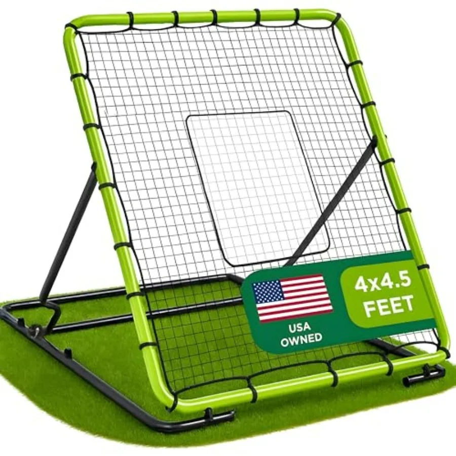 

Baseball Rebounder Net 4x4.5 Ft Pitchback Trainer Bounce Back Fielding Net for Baseball and Softball Rebound Solo Practice with