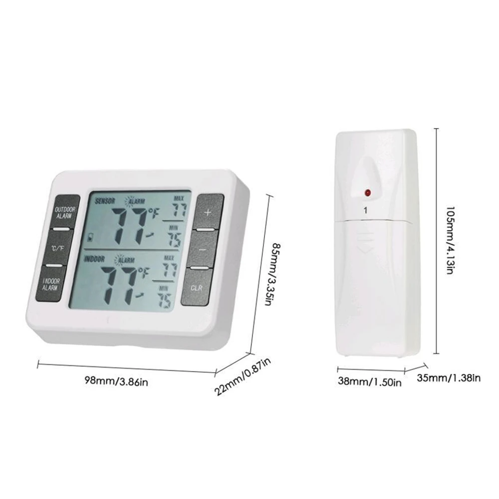 Termómetro Digital LCD, medidor de temperatura, estación meteorológica para interiores y exteriores + transmisor inalámbrico con pantalla de valor