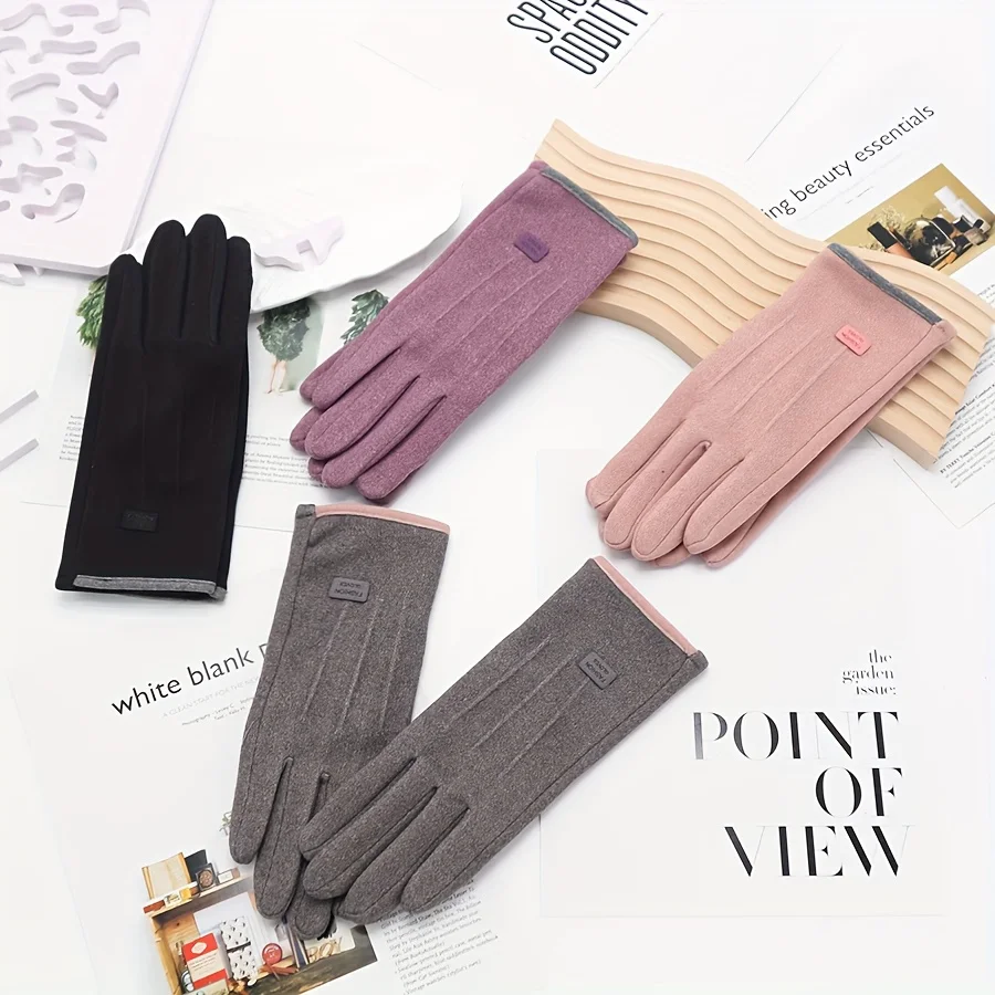 A Pair of Fashionable Winter Touch Screen Warm Gloves, Exquisite and Elegant, Practical and Elegant for Commuting and Dating