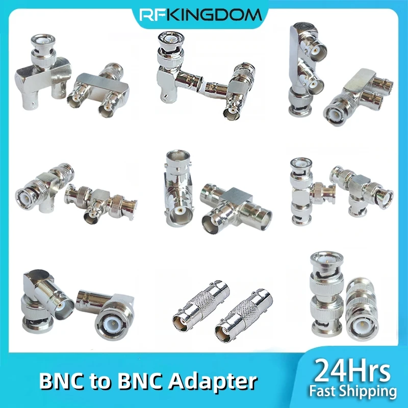 Pure Brass BNC Male Female Adapter Kit Q9 BNC To BNC 90 Degree Right Angle T Type 3 way Splitter 2x Double Male Female Converter