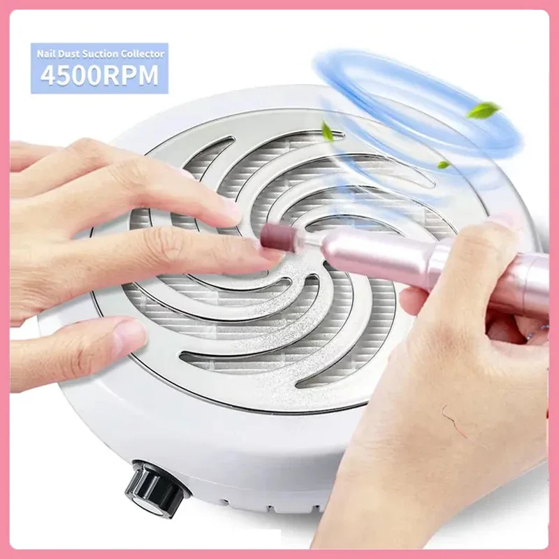 

Супер всасывающий пылесборник для ногтей, 45000 об/мин, мощный вентилятор для маникюра и дизайна ногтей, пылесос с фильтром для использования в салоне