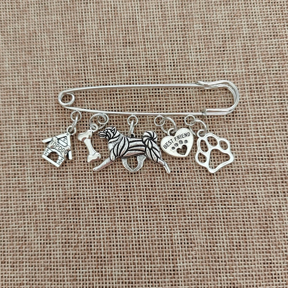 Vintage Akita Brooch Pins Shetland Sheepdog Boxer Dog Breastpin Retro Style