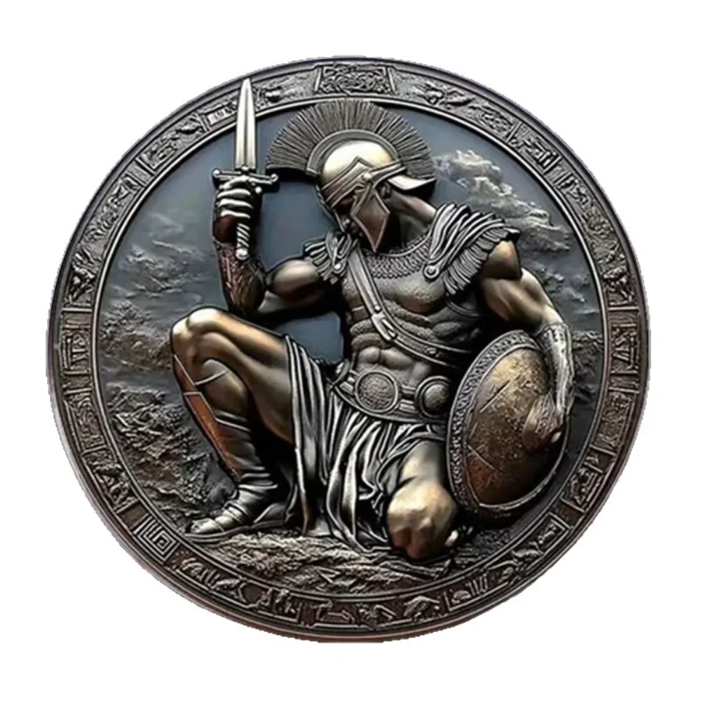 Ancient Greek Warrior Kneeling Position Pin Stainless Steel Flat Dropper Pin Clothes Backpacks Pins Decorative Accessories