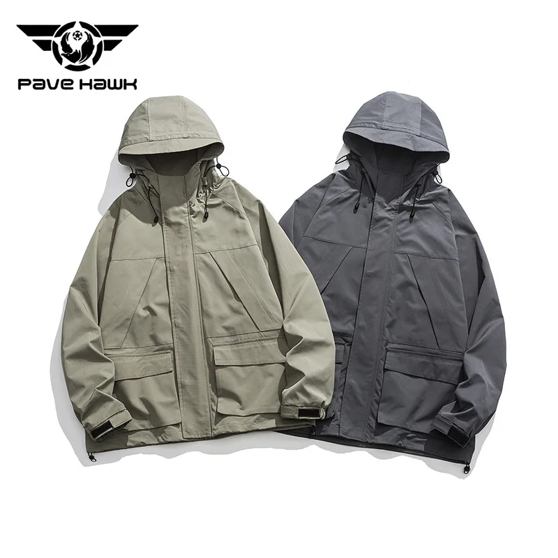 Autumn Outdoor Climbing Jacket Men Women Windproof Wear-resisting Hooded Charge Jackets Hiking Camping Fishing Coat Couple Style