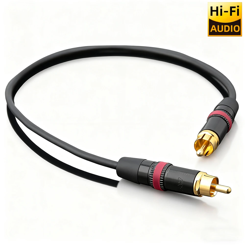 ▲ Japan Mogami 2964 HiFi​ Digital Coaxial Cable 75Ω RCA/SPDIF Connector OFC Low Capacitance Gold-Plated Plug Dual Helical Shield