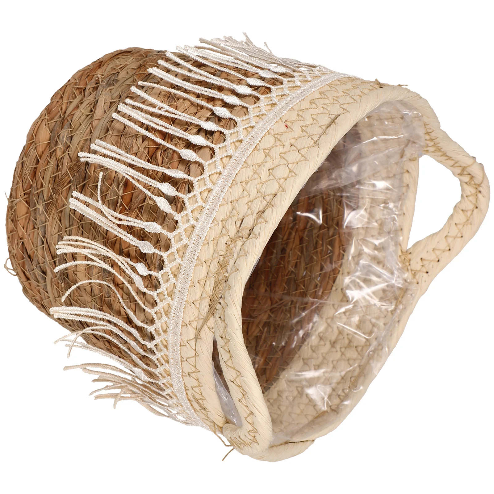 

Grass Rope Woven Flower Basket Plant Container With Liner For Indoor Outdoor Home Garden Office Bedroom Decorative