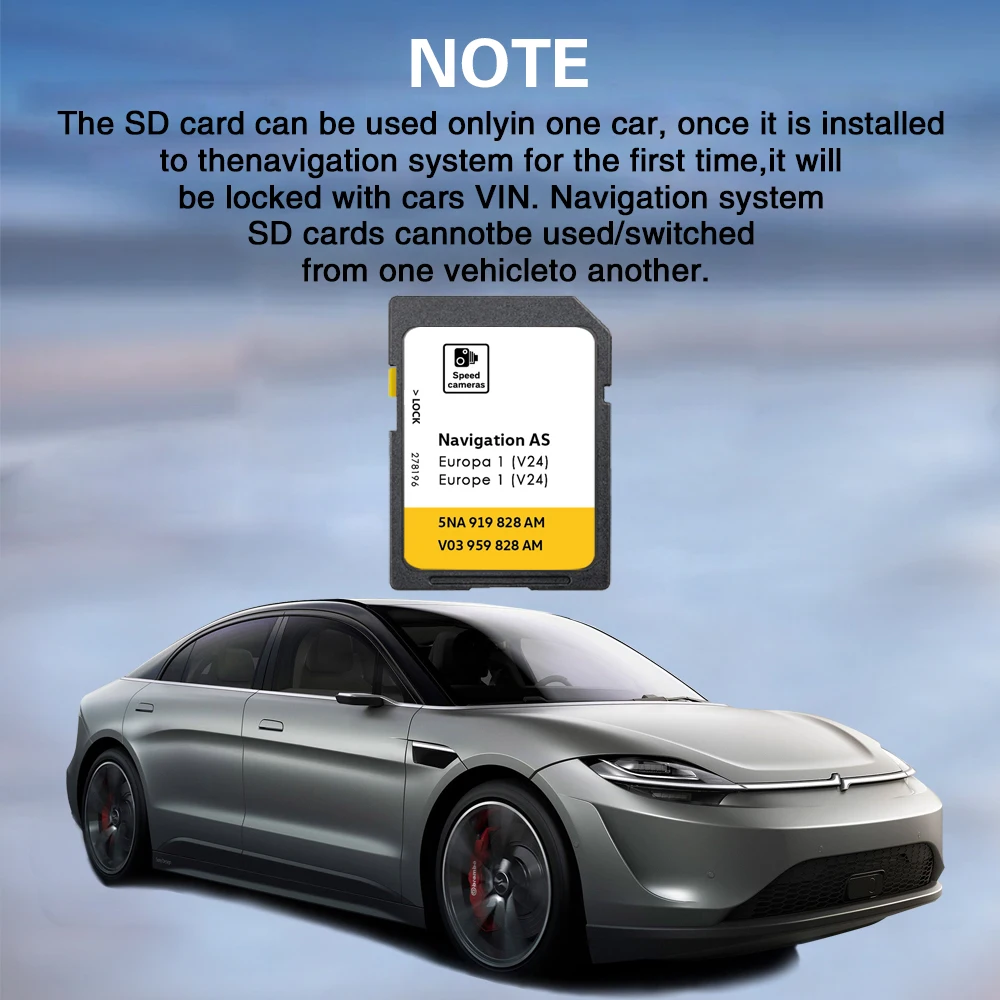 Navigation SD Card Maps Europe Italy Serbia Cyprus 32GB AS V24 for VW Touran 5T from 2015 Car