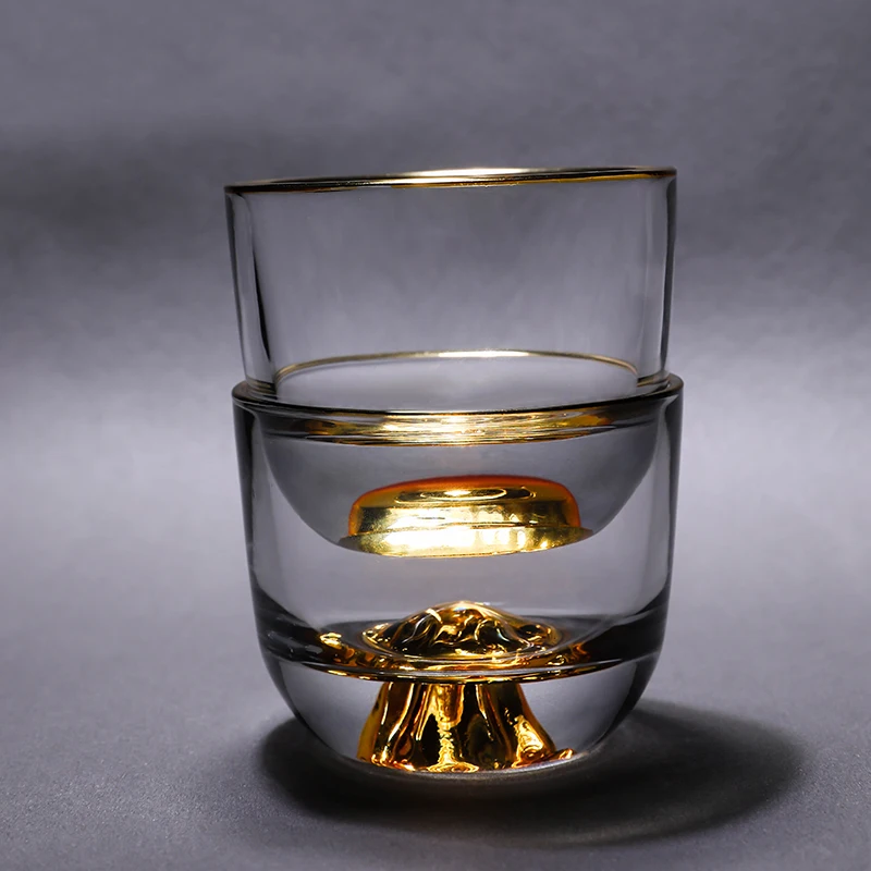 Creative Treasure Mountain  Owner Kung Fu Tea Cup, High-end Tea Set, Personal Special Single Cup Transparent Glass Tea Bowl