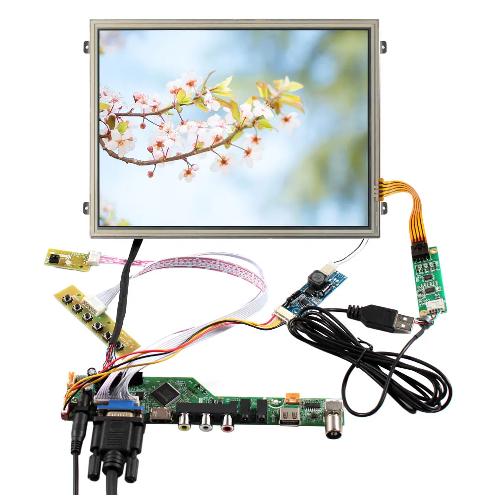 

VGA AV USB LCD Controller Board 10.4" VS104T 1024X768 Resistive Touch LCD Panel