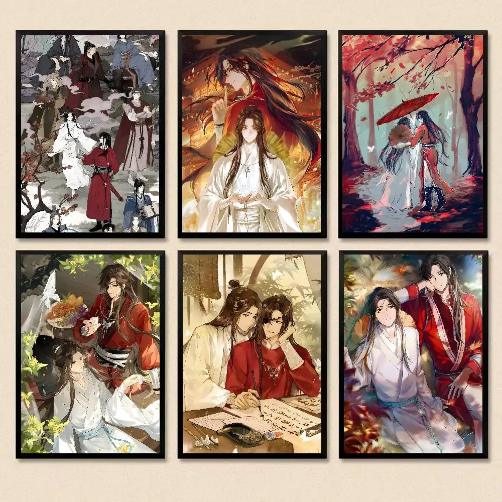 Tian Guan Ci Fu H-Heaven Official Blessing Poster Room Decor Waterproof Sticky For Home Bar Wall Art Decoration