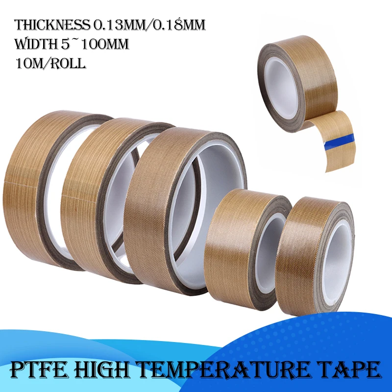 

1 Roll Width 5~100mm PTFE Coated Fabric Tape Thickness 0.13mm/0.18mm High Temperature for PTFE Tape Electrical Insulation Tape