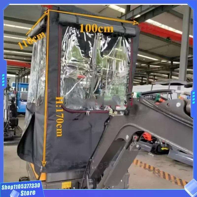 PVC Mini Excavator Rain Cover Windproof Warm Awning for 1-2 Ton Diggers Protective Cabin Shield Weather Resistant Outdoor Use