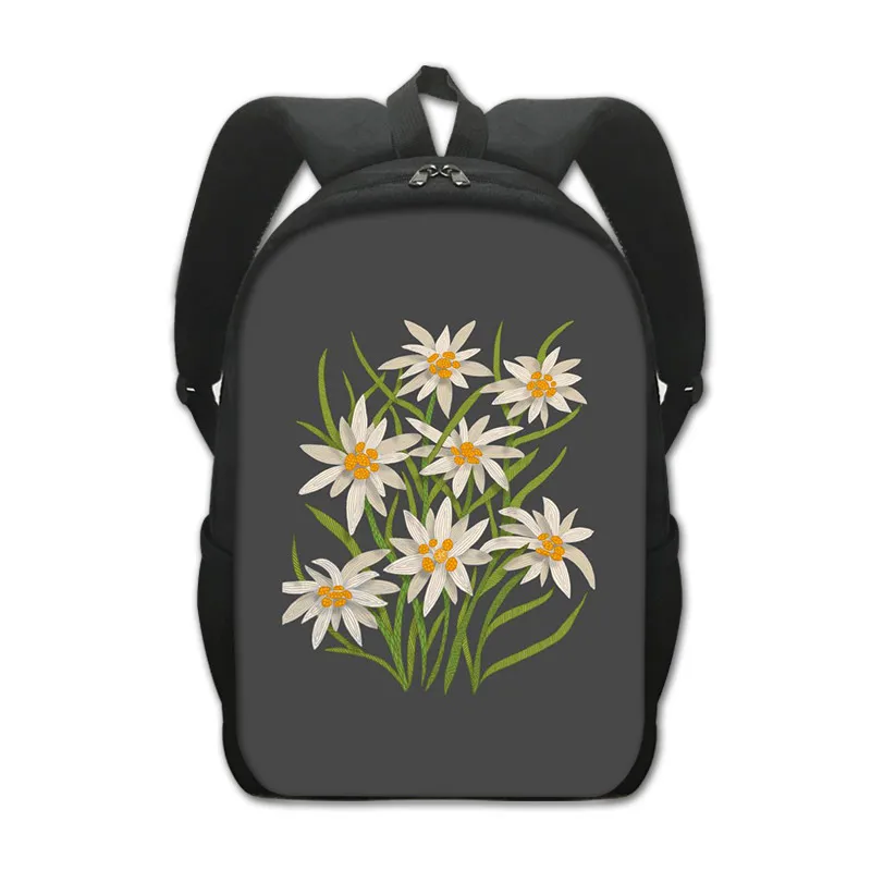 Edelweiss-mochila con estampado de flores para adolescentes, niños y niñas, mochilas escolares de mariposa bonita, mochila de día para niños