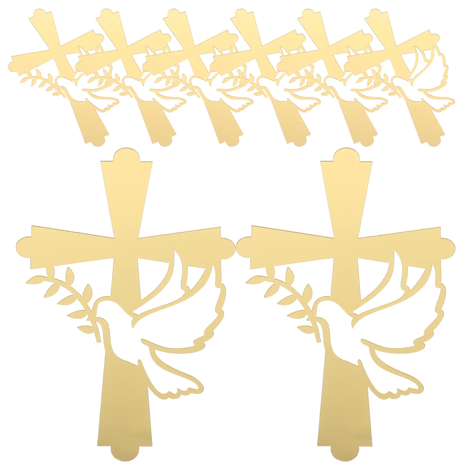 

8Pcs Cross Acrylic Cupcake Toppers Baptism Cake Decorations Party Dessert Picks Holy Communion Supplies Cake Toppers