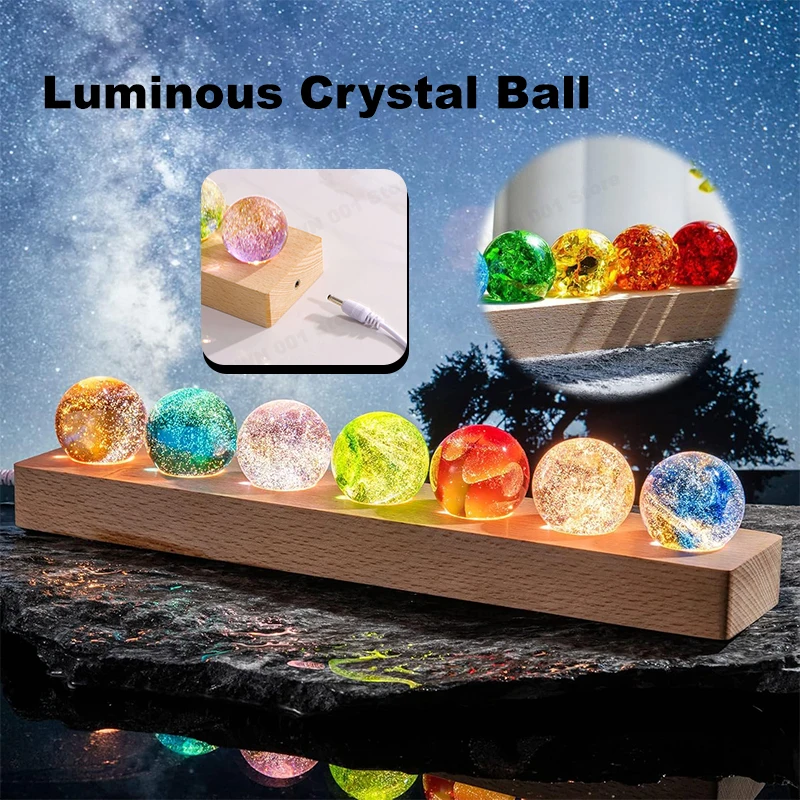 

Fantasy Colorful Glass Star Ball Luminous Planet Astronomy Planets Ball Fantastic Style Home Decoration Cosmic Model Xmas Gift