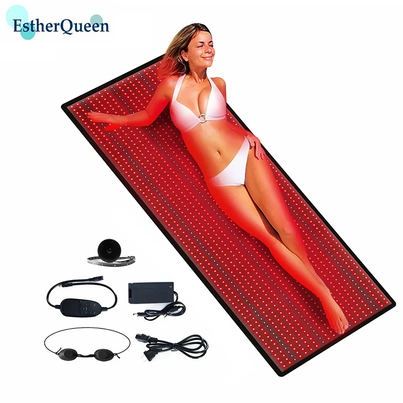 Red & Infrared Light Mat for Full Body,1260 PCS 660nm LED Red Light and 850nm Near-Infrared Light, Large Pad Home Laying