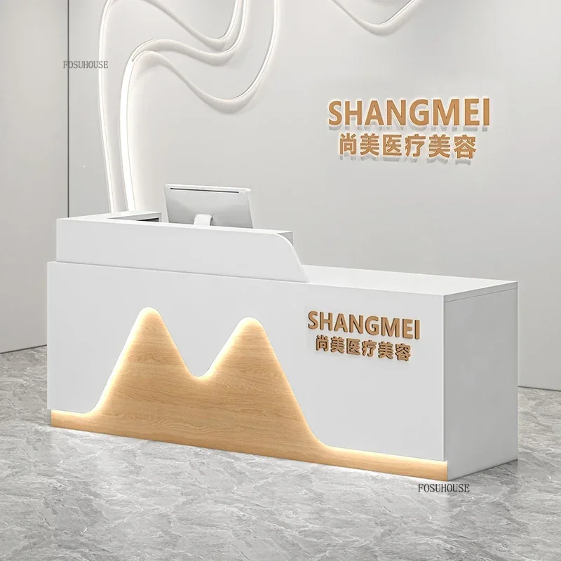 

Salon Reception Desks Office Furniture Luxury High-end Clothing Store Counter Table Simple Company Front Desk Reception Table C