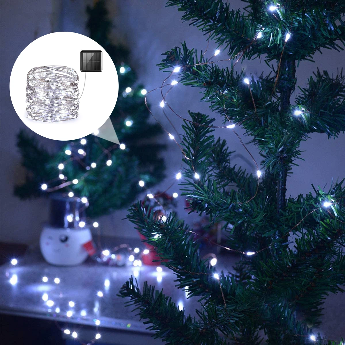 LED Light String Solar Hanging Lights Outdoor Christmas Things Decor Decorative Garden Powered